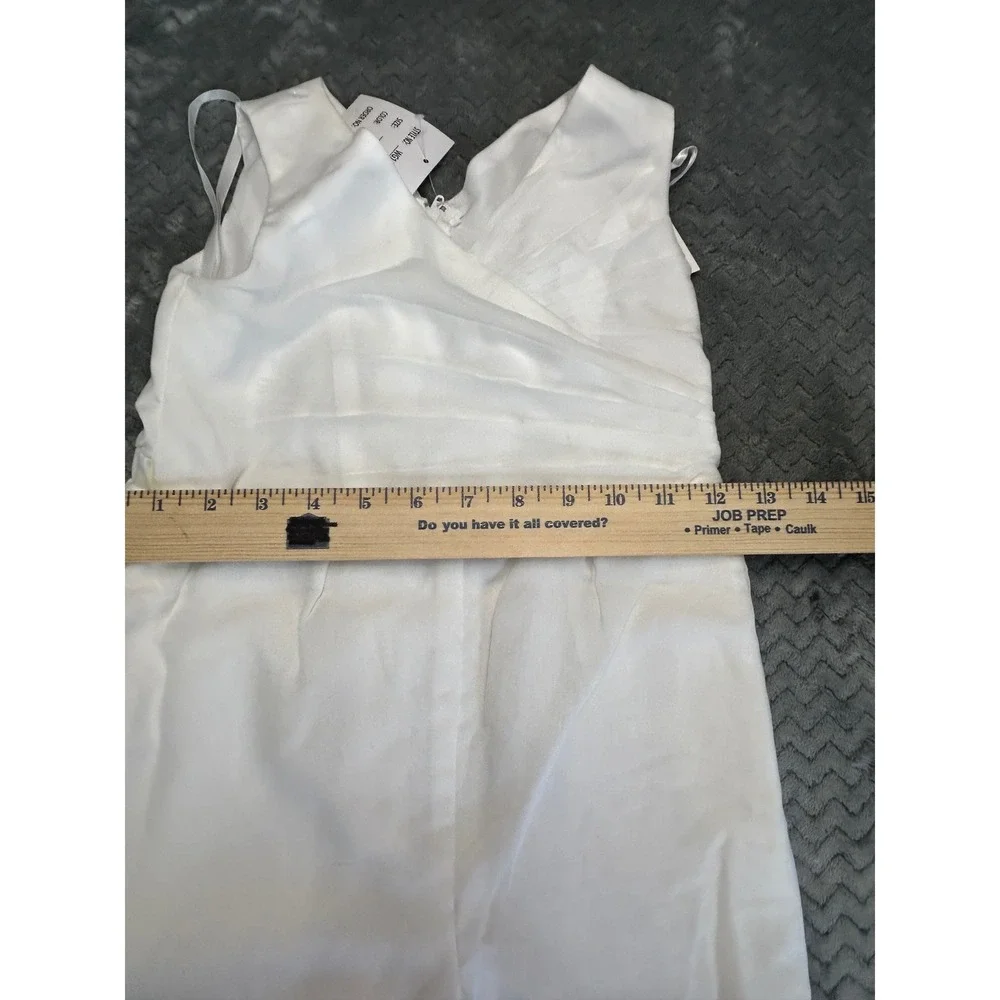 David's Bridal girls Siobhan Jumpsuits Soft White Formal Wedding Flower Girl 5/6